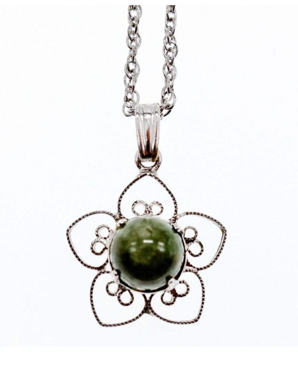 925 Sterling Silver Agate Chain With Pendant